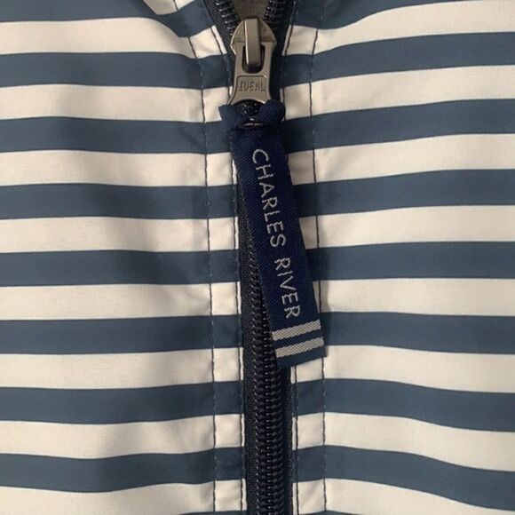 Charles River Apparel Chatham Anorak Spring Pull Over Stripe Jacket - Picture 6 of 6
